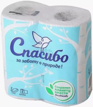 Туалетная бумага Спасибо 4 шт двухслойная