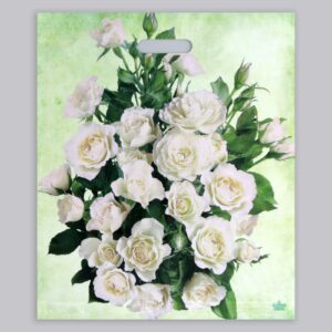 Пакет с вырубной ручкой Белые розы 45*38
